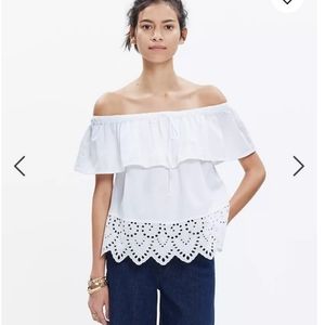 Madewell Eyelet Balcony Off the Shoulder Top